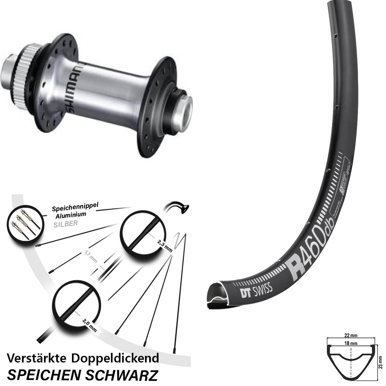 28 Zoll R 460 Shimano RS770 Disc Vorderrad 12x100