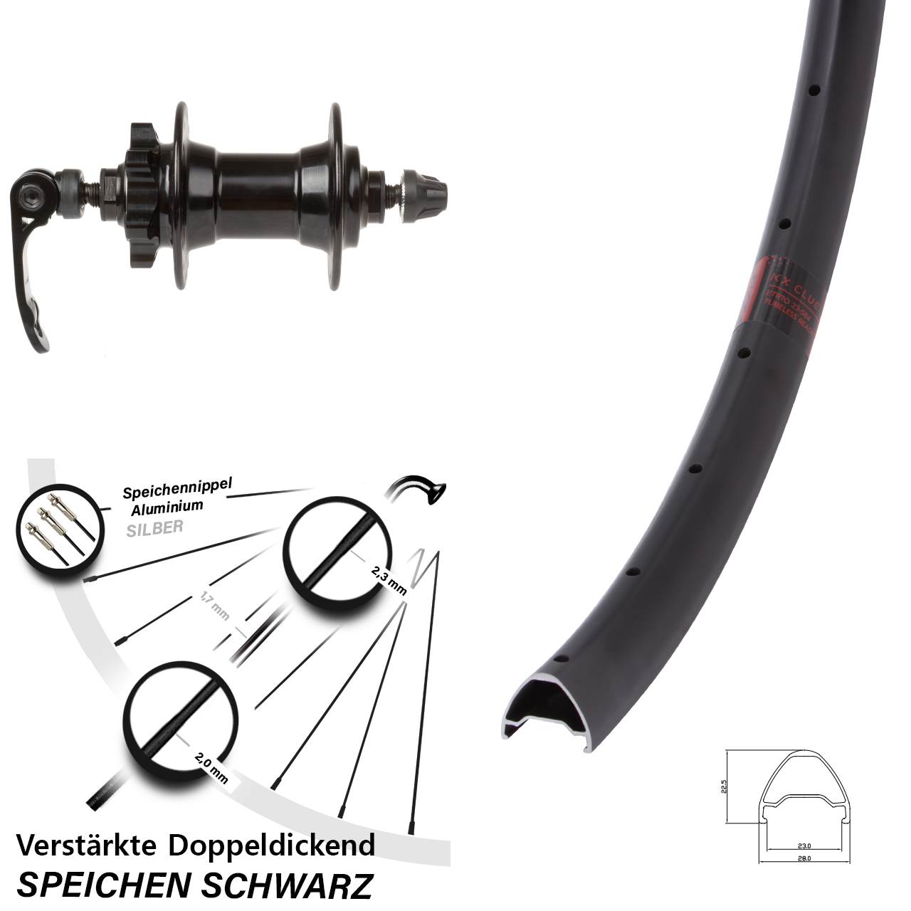 KX Clue Novatec 28-29 Zoll Disc Laufrad für Schnellspanner