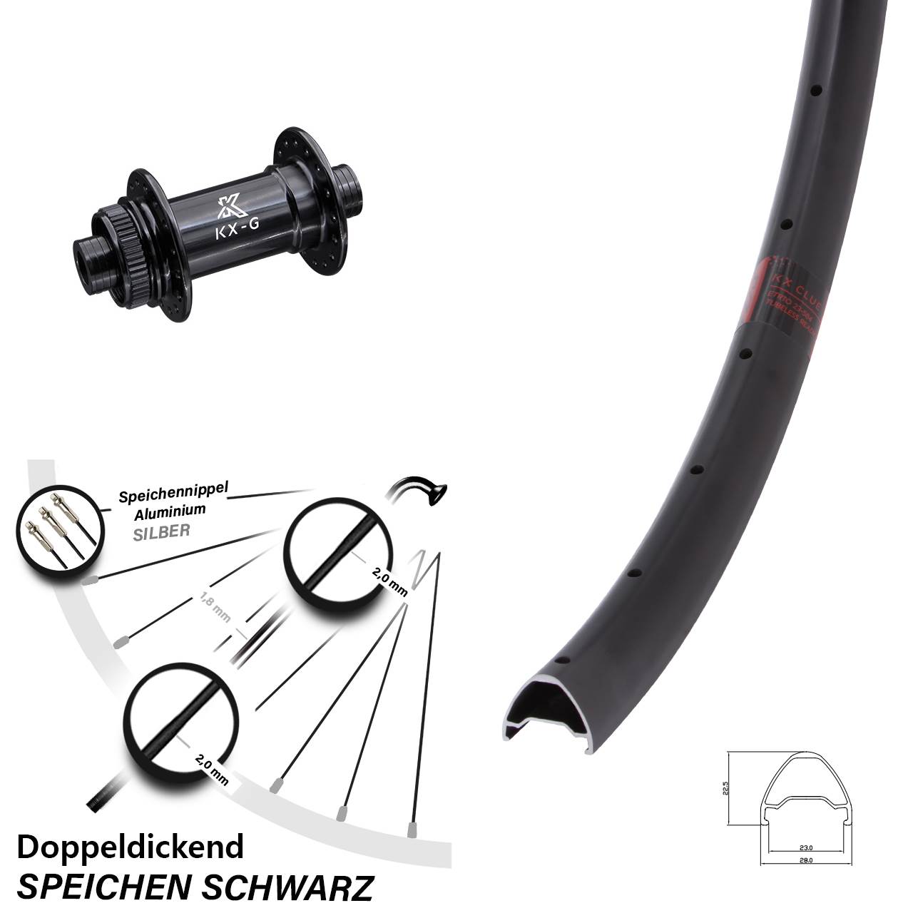 Disc Laufrad 27,5 Zoll KX-G Clue 15x100