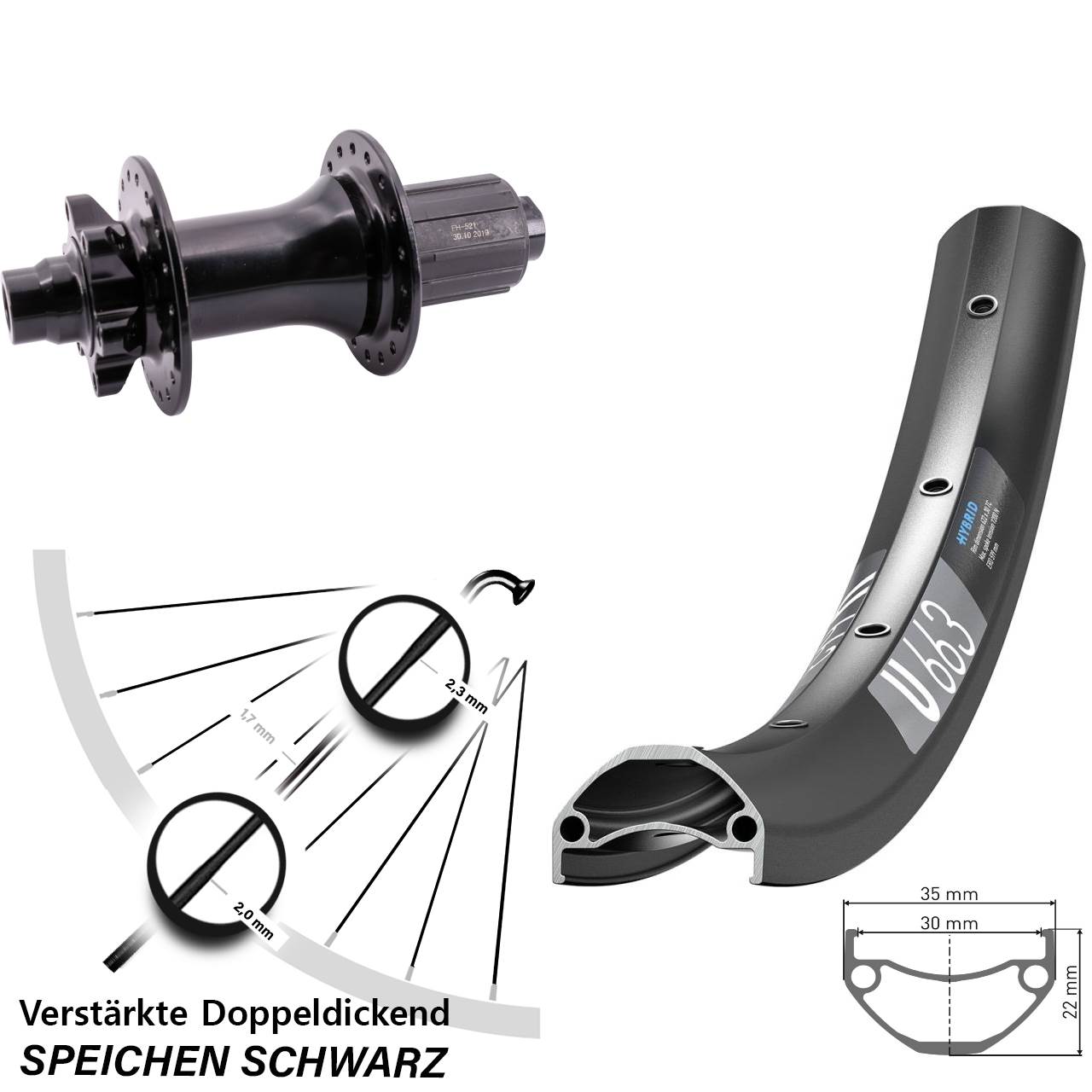 6-Loch Hinterrad 29 Zoll DT Swiss U 663 Formula ECT-148S 8-11 fach HG 12x148 Boost
