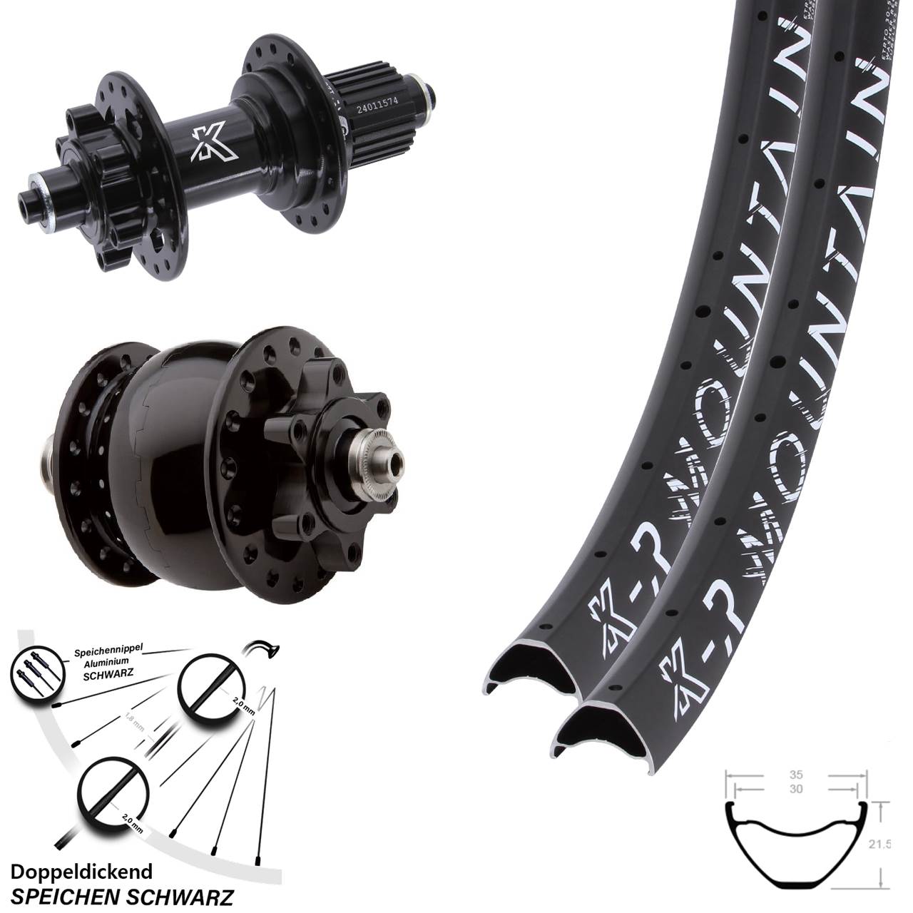 KX-MR Mountain SON 28 29 Zoll Disc Laufrad-Satz QR Shimano Micro Spline