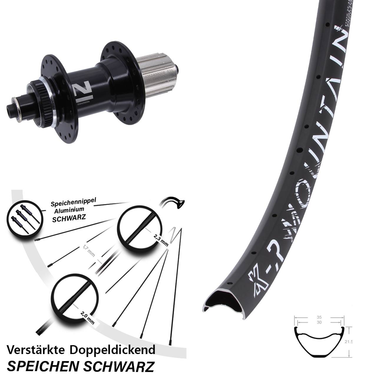Disc Laufrad QR 27,5 Zoll KX-R Mountain Novatec D042SB 8-12 fach