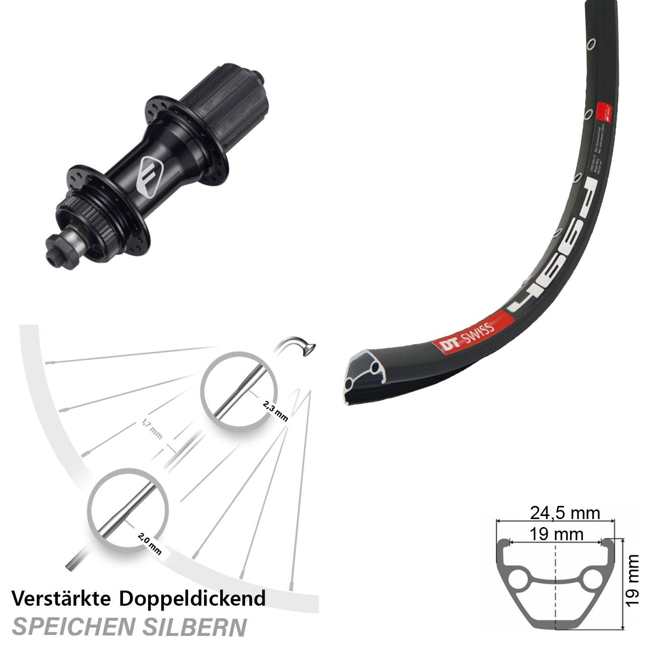 DT Swiss 466d Formula CL-52 28 Zoll Disc Laufrad QR 8-11 fach HG