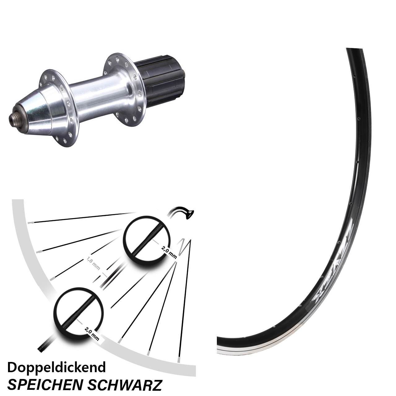 Hinterrad QR 26 Zoll Mach1 Formula 8-11 fach