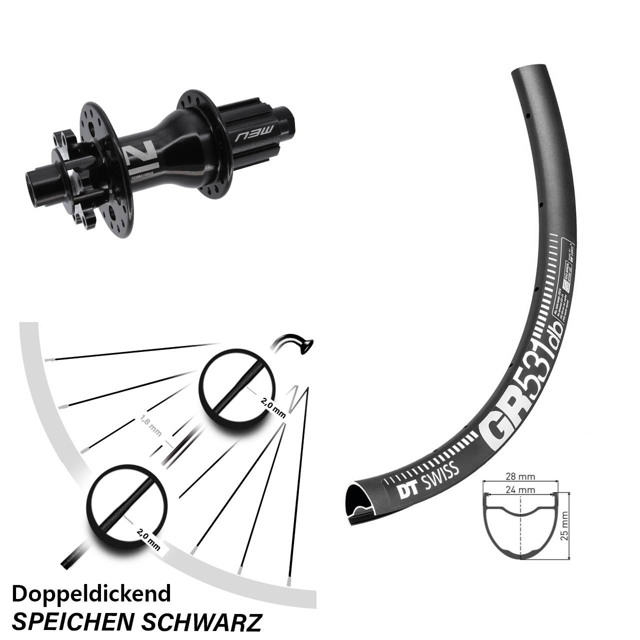Disc Hinterrad 12x142 650B DT Swiss GR531 Novatec Superlight Campagnolo N3W