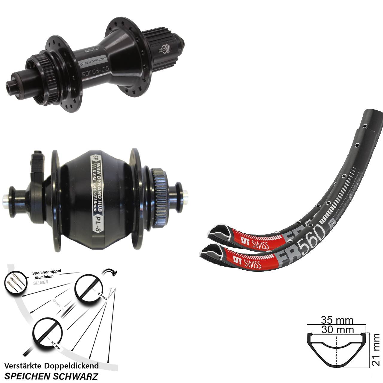 DT Swiss FR560-370 Hybrid SP PL-8 Laufradsatz 26 Zoll Micro Spline