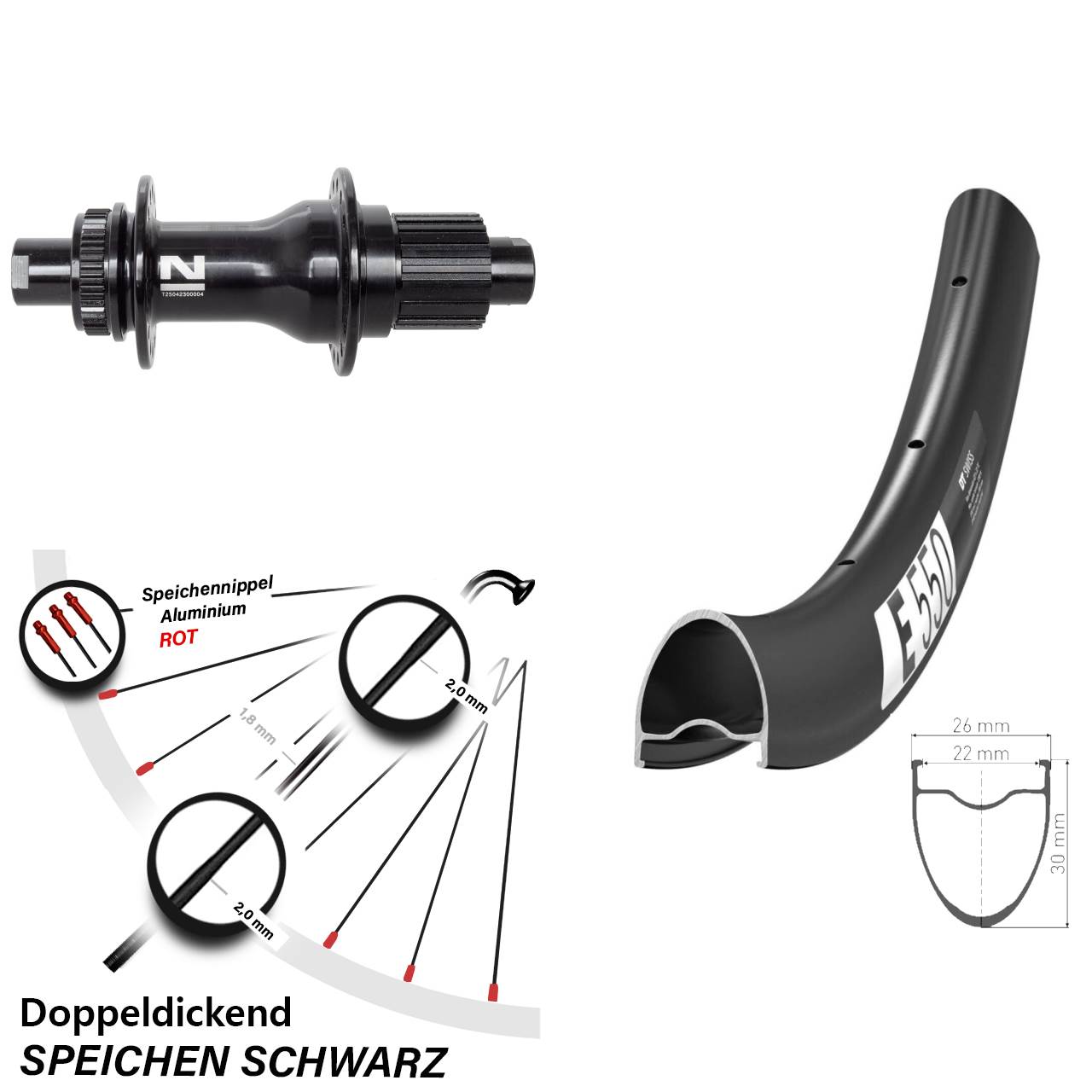 Hinterrad Centerlock 28 Zoll DT Swiss E550 Novatec D792 Shimano Micro Spline 12x142