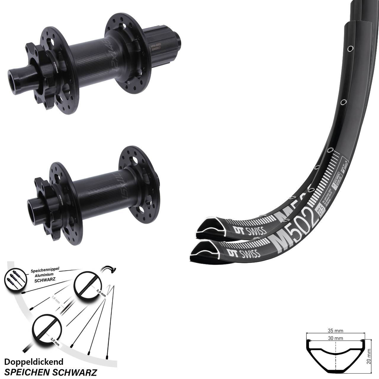 Boost Laufradsatz 6-Loch 15x110 12x148 29 Zoll DT Swiss M 502 Bear Pawls 8-11 fach