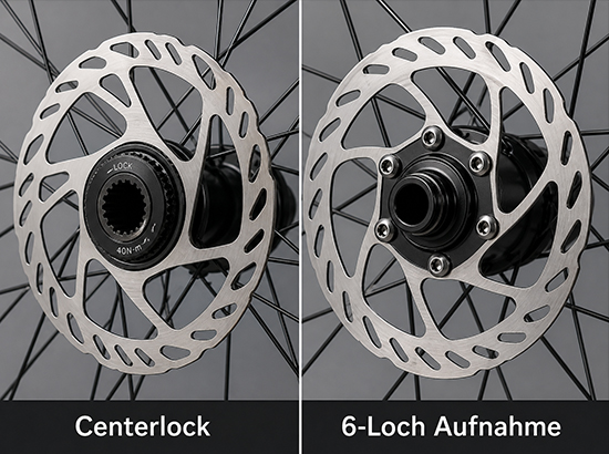 Unterschied zwischen Scheibenbremsen Centerlock und 6-Loch Aufnahme