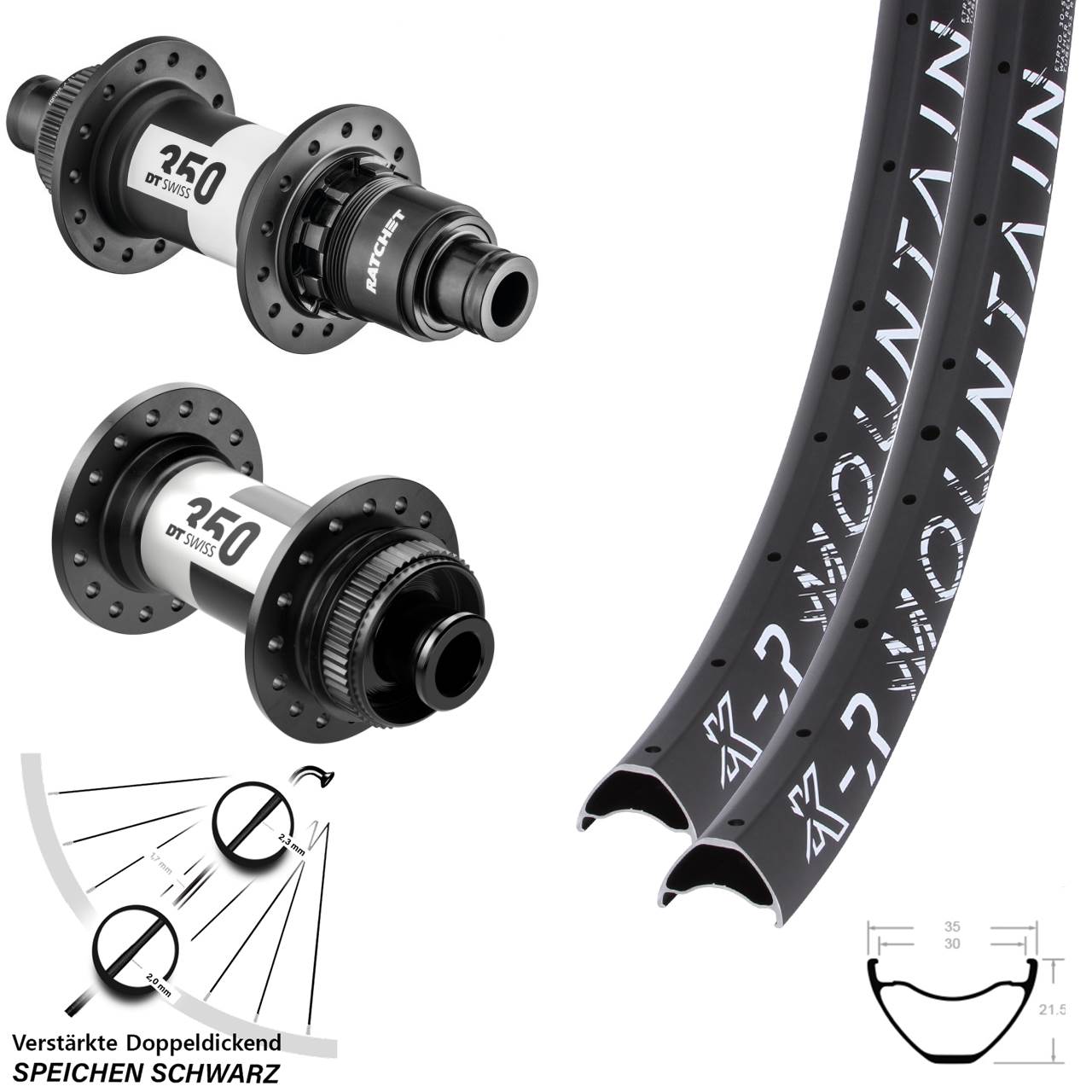 KX-R Mountain DT Swiss 350 29 Zoll Disc Laufradsatz 12x100/142 XD 11-12 fach