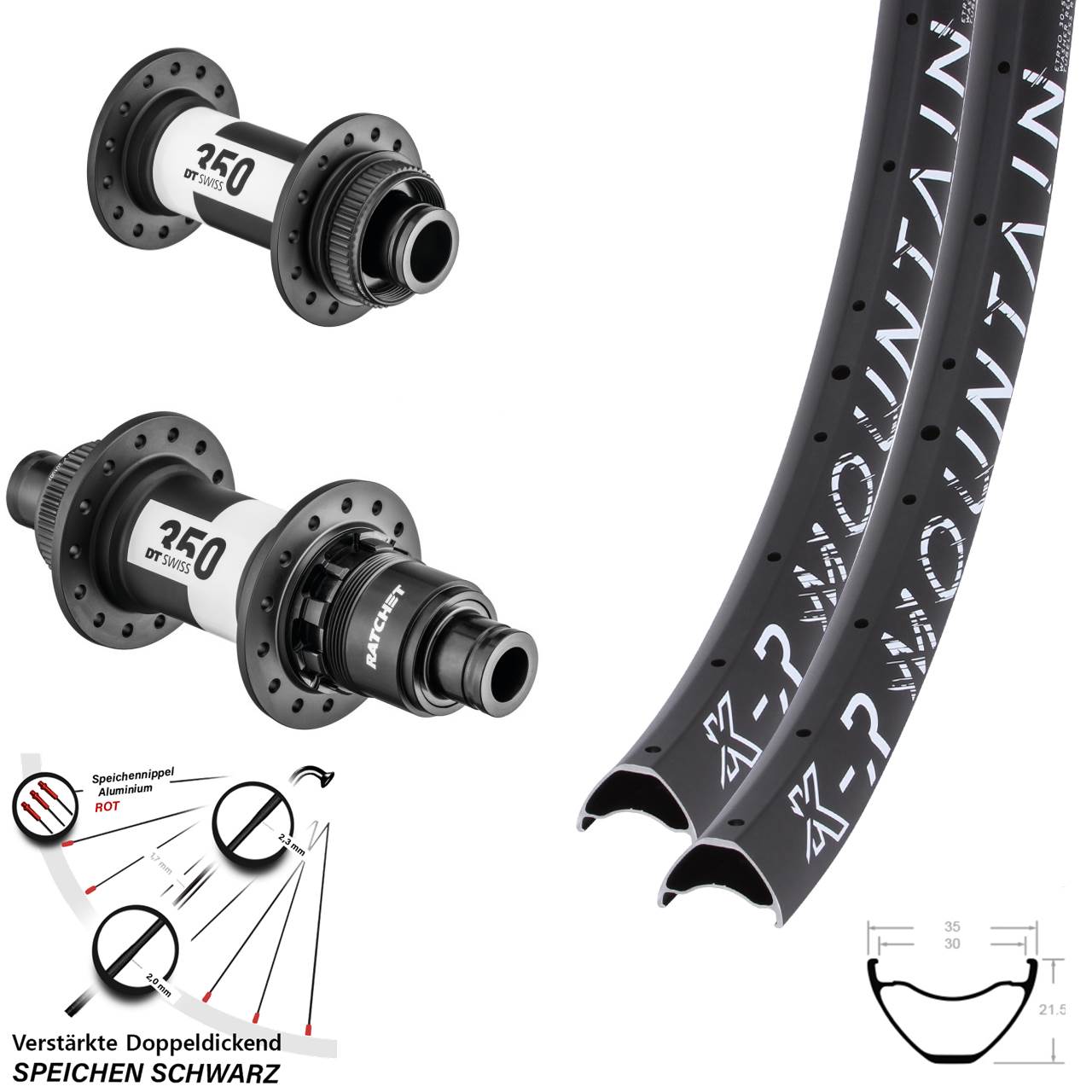 650B KX-R Mountain DT Swiss 350 CL SRAM XD Centerlock Laufradsatz 15x100 12x142 11-1