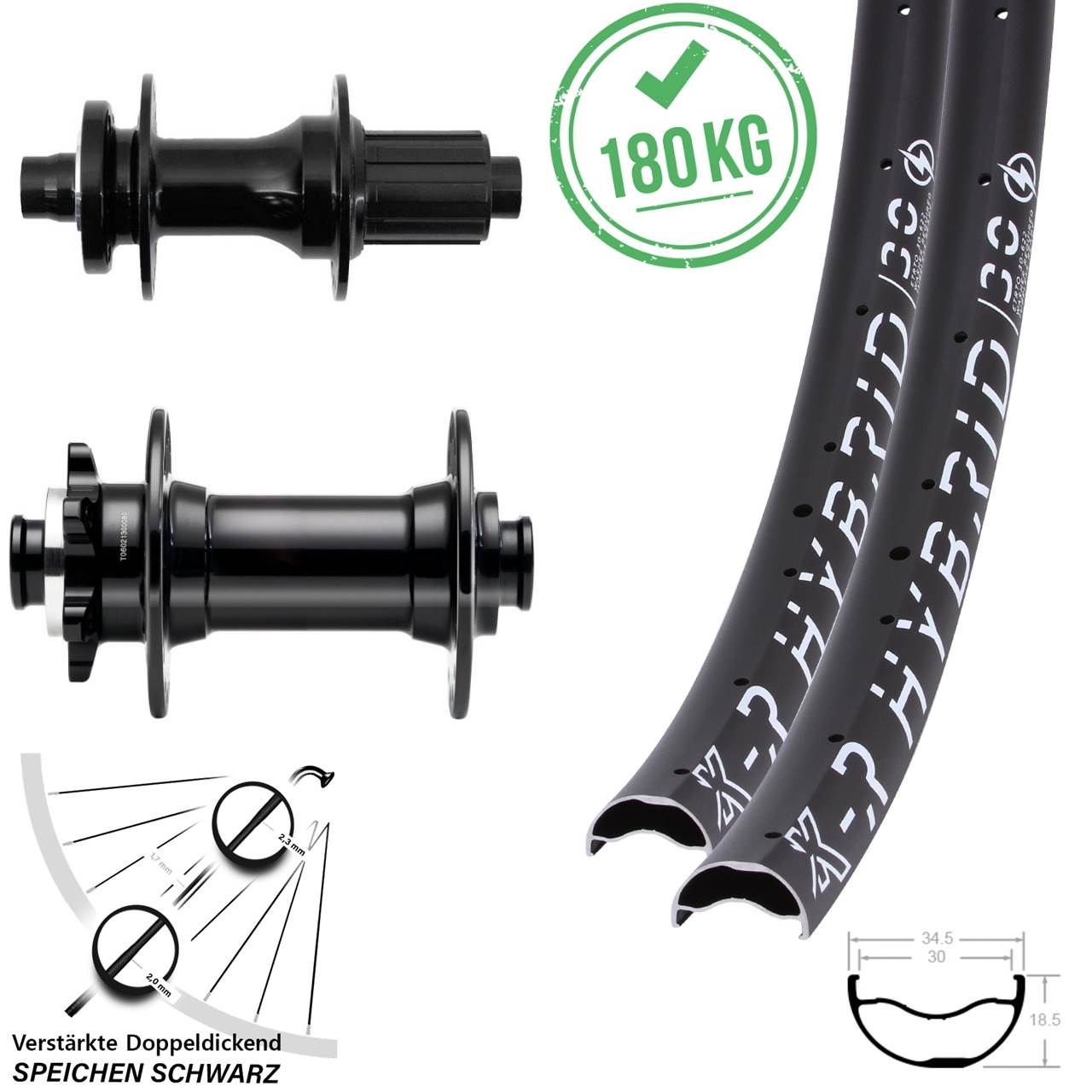 6-Loch Laufradsatz 29 Zoll KX-R Hybrid 30 Fastace Novatec D341 8-12 fach HG 15x110 12x148