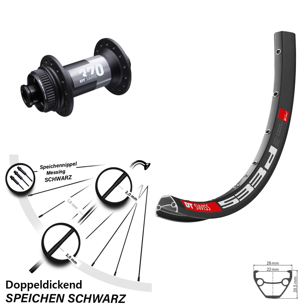 Centerlock Vorderrad 15x100 29 Zoll DT Swiss 533 D-370