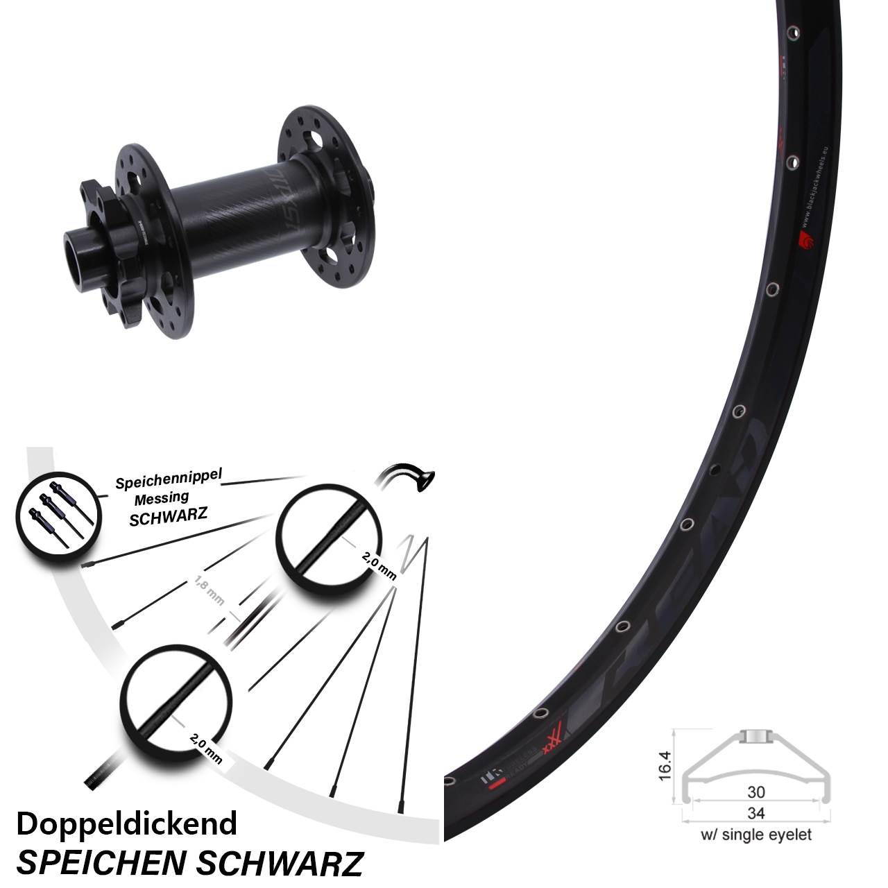 Rodi Ready 30 Bear Pawls 6-loch 27,5 Zoll Vorderrad 15x110 Boost