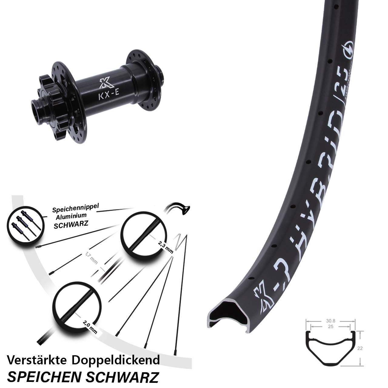 Boost Vorderrad 6-Loch 15x110 29 Zoll KX-R Hybrid 25