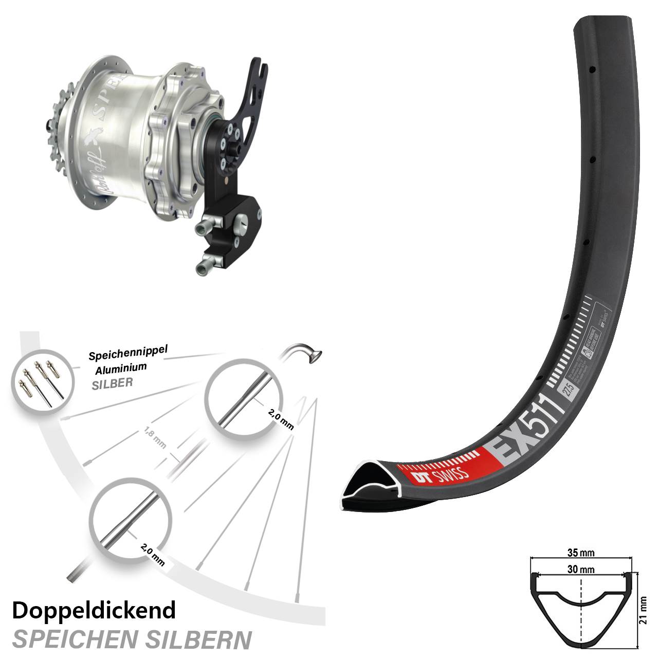 29 Zoll DT Swiss EX511 Rohloff Speedhub CC DB PM