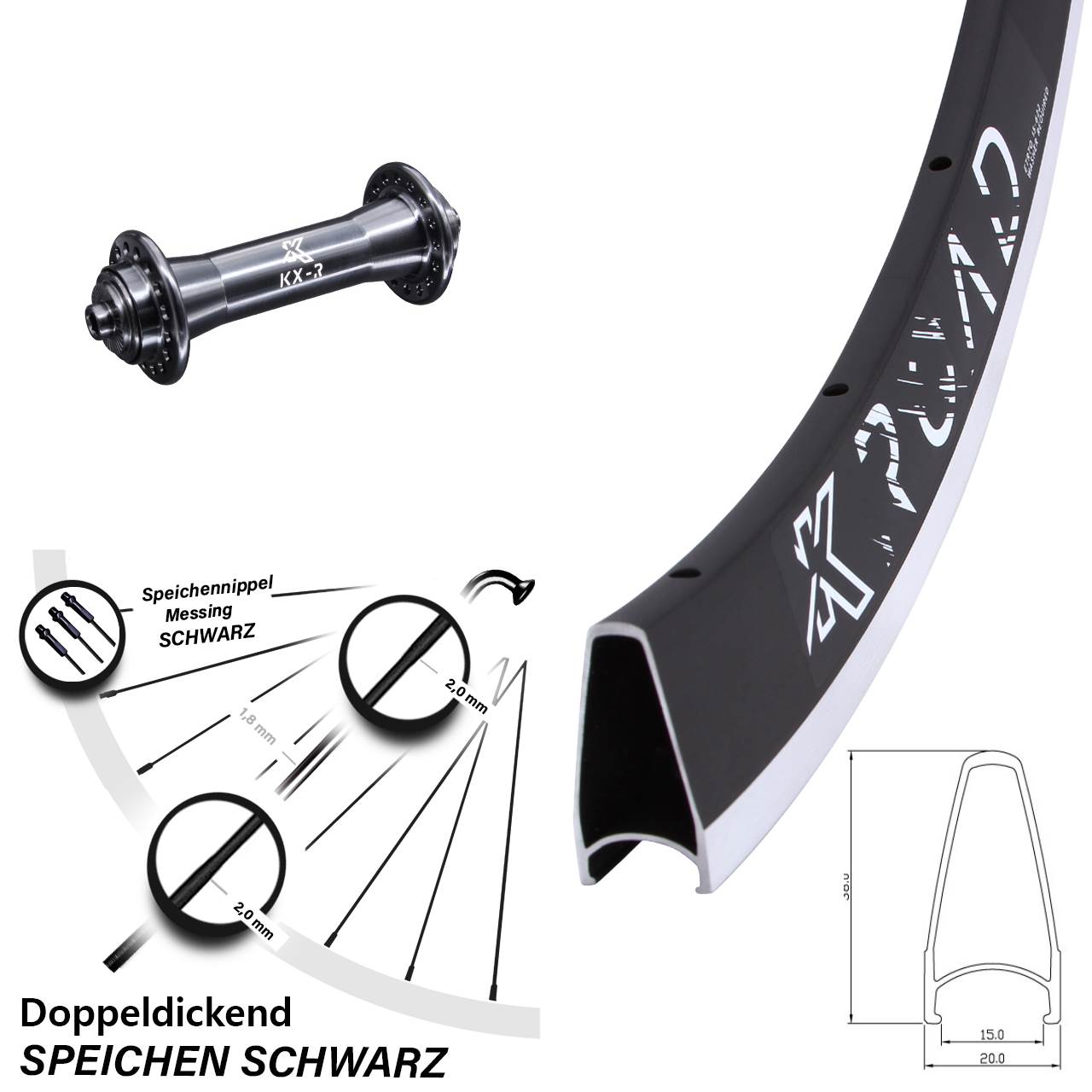 Vorderrad QR 28 Zoll KX-R Road