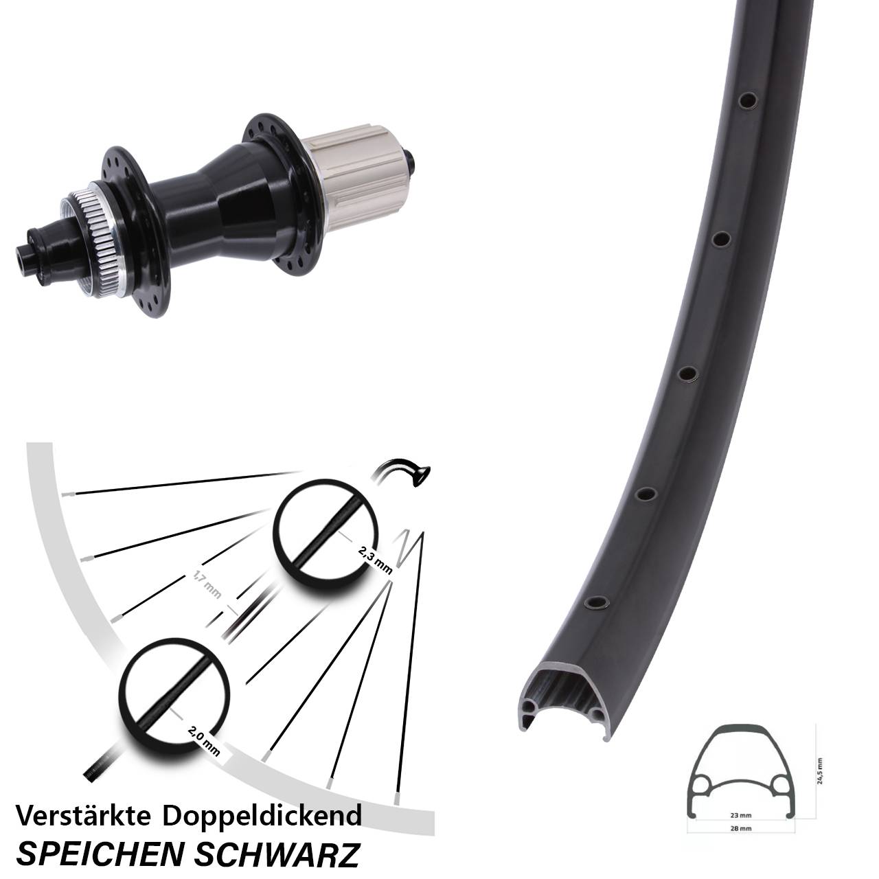 Disc Laufrad für Schnellspanner 28-29 Zoll Ambrosio Sport Novatec CL135 8-12 fach