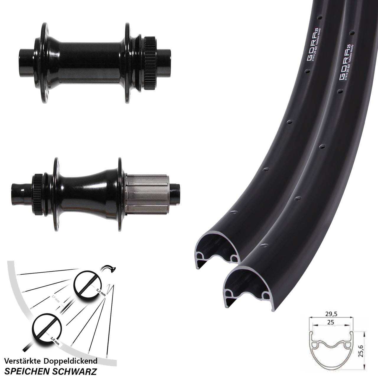 Disc Laufradsatz 28/29 Zoll Gora 25 Formula CL-142S CL-712 8-11 fach 12x100/142