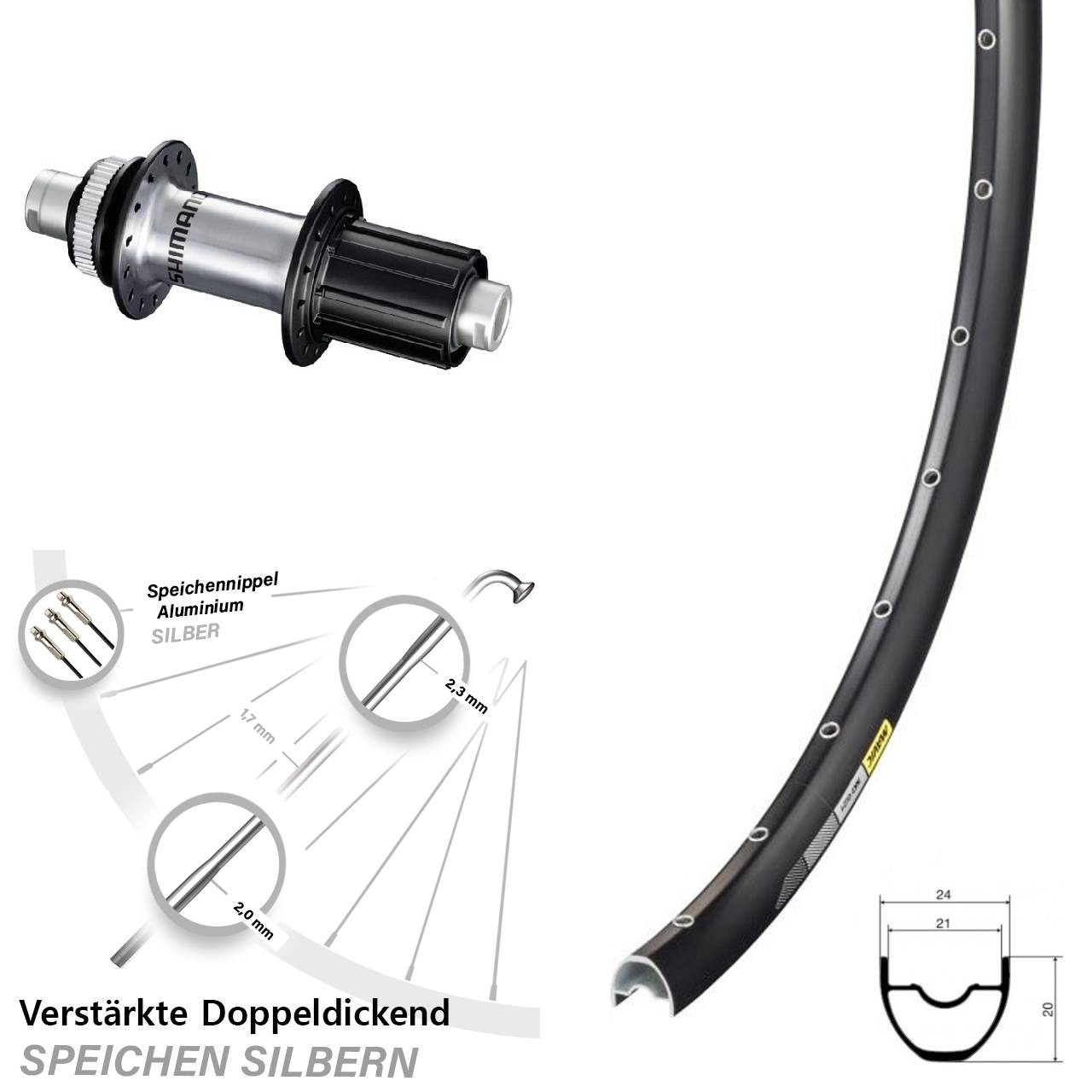 Hinterrad 29 Zoll Mavic XC621 Shimano FH-RS770