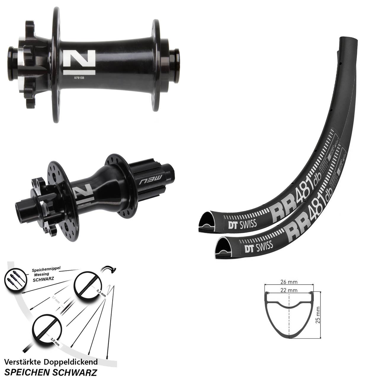 DT Swiss RR481 Novatec D791-Superlight 28 Zoll Laufradsatz 12x100/142 Campagnolo N3W
