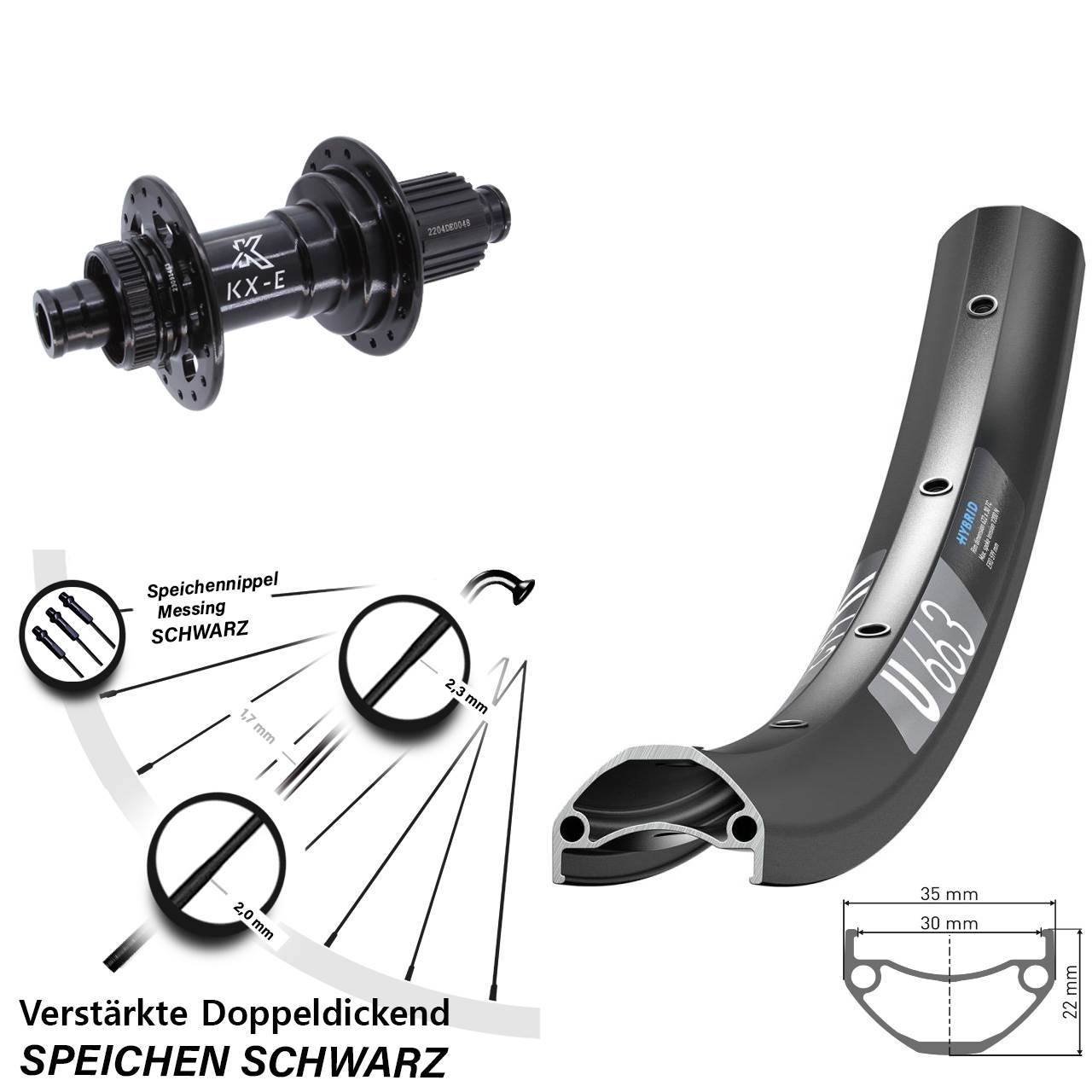 Disc Hinterrad 27,5 Zoll DT Swiss U 663 KX-E Heavy Duty Micro Spline 12x148 Boost