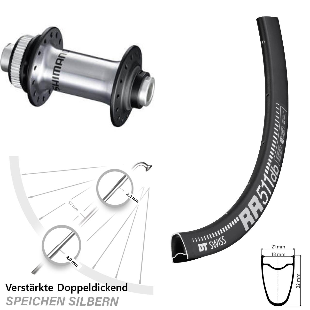 28 Zoll DT Swiss RR 511 Shimano RS770 Disc Laufrad 12x100