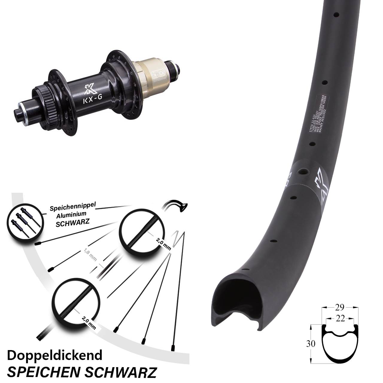 Disc Laufrad QR 28 Zoll KX-GRC Carbon SRAM XDR