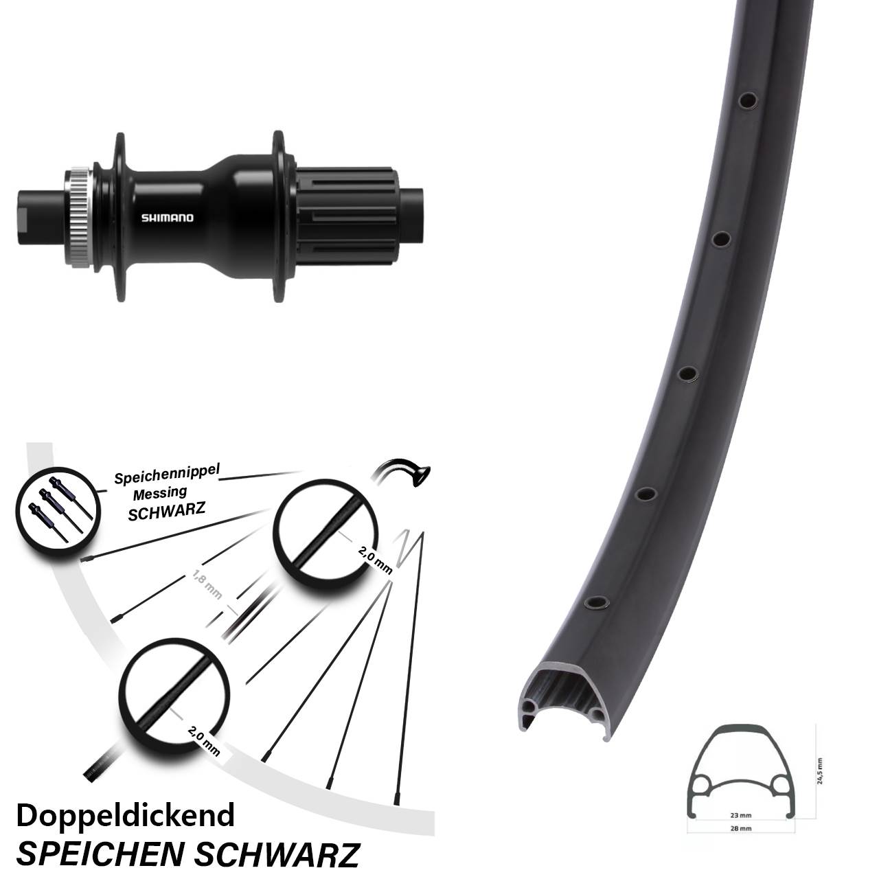 Disc Laufrad 28-29 Zoll Ambrosio Sport Shimano FH-TC500 11-12 fach HG 12x142