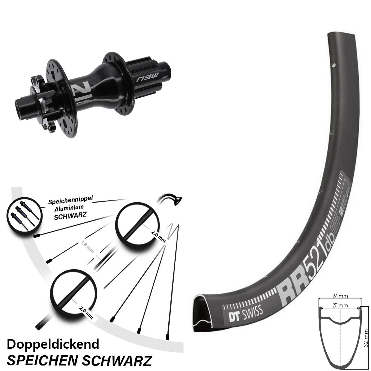Disc Hinterrad 28 Zoll DT Swiss RR 521 Novatec D792 Campa N3W 12x142