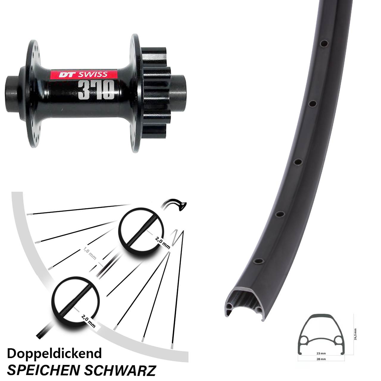 Ambrosio Sport DT Swiss 370 29 Zoll Disc Laufrad 12x100