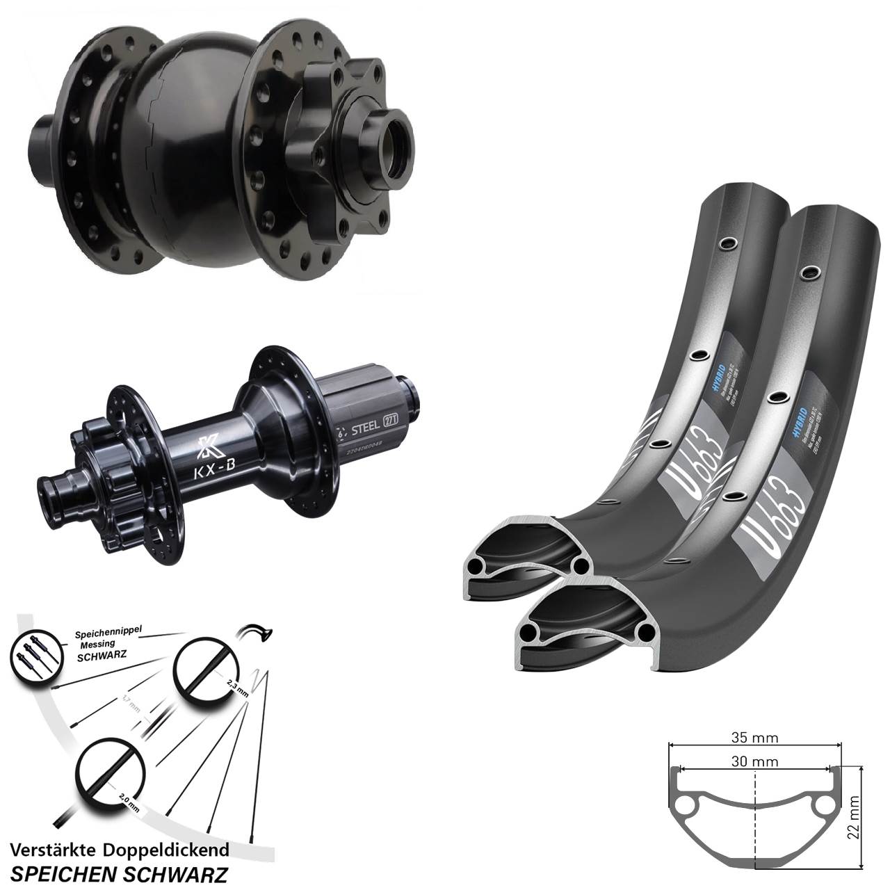 6-Loch Laufradsatz 15x110 12x148 26 Zoll DT Swiss U 663 KX-BS SON 28 8-12 fach HG