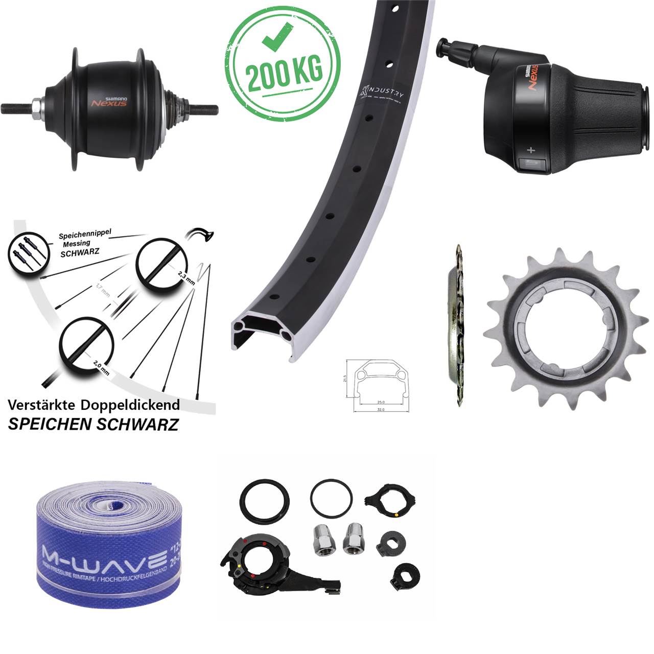 Hinterrad 20 Zoll KX Industry Shimano Nexus 8 Gang Premium