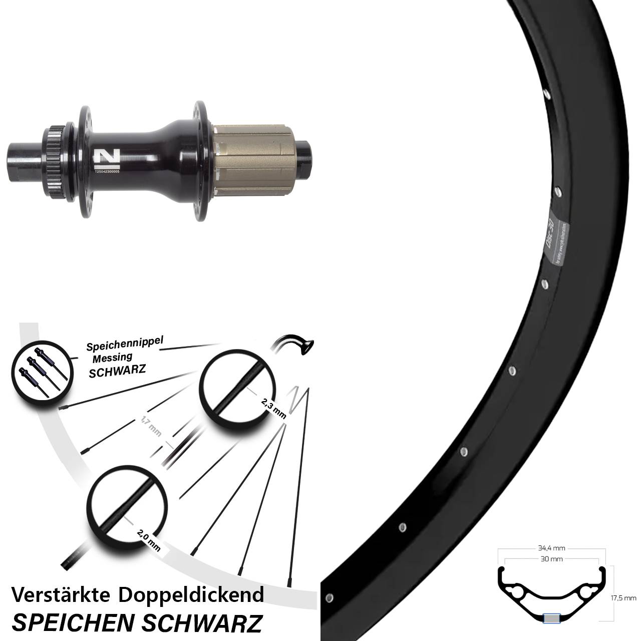 27,5 Zoll Ryde Disc 30 Novatec D792 Laufrad 12x142 8-12 fach