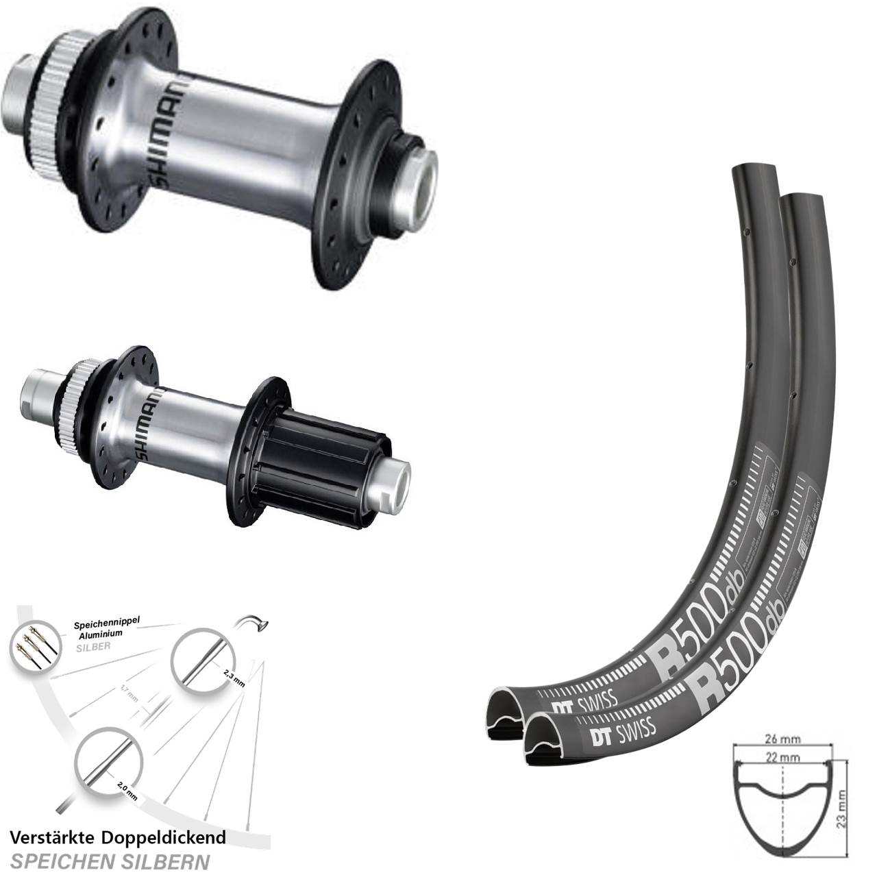 Disc Laufrad-Satz 28-29 Zoll DT Swiss R 500 Shimano GRX RS770 8-12 fach HG 12x100/142