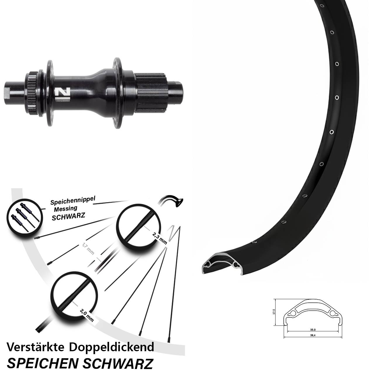 Hinterrad 12x142 29 Zoll Ryde Disc 35 Novatec D792 Micro Spline