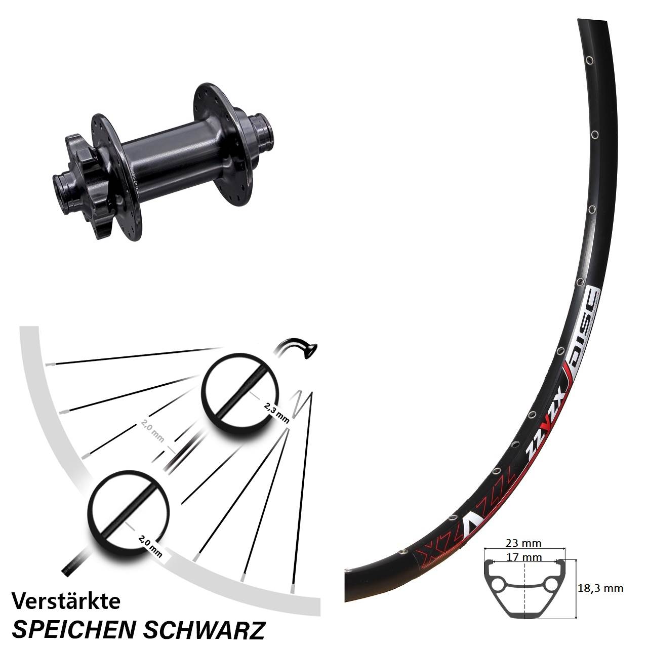Boost Disc Vorderrad 15x110 26 Zoll Mach1 Aivee MP2