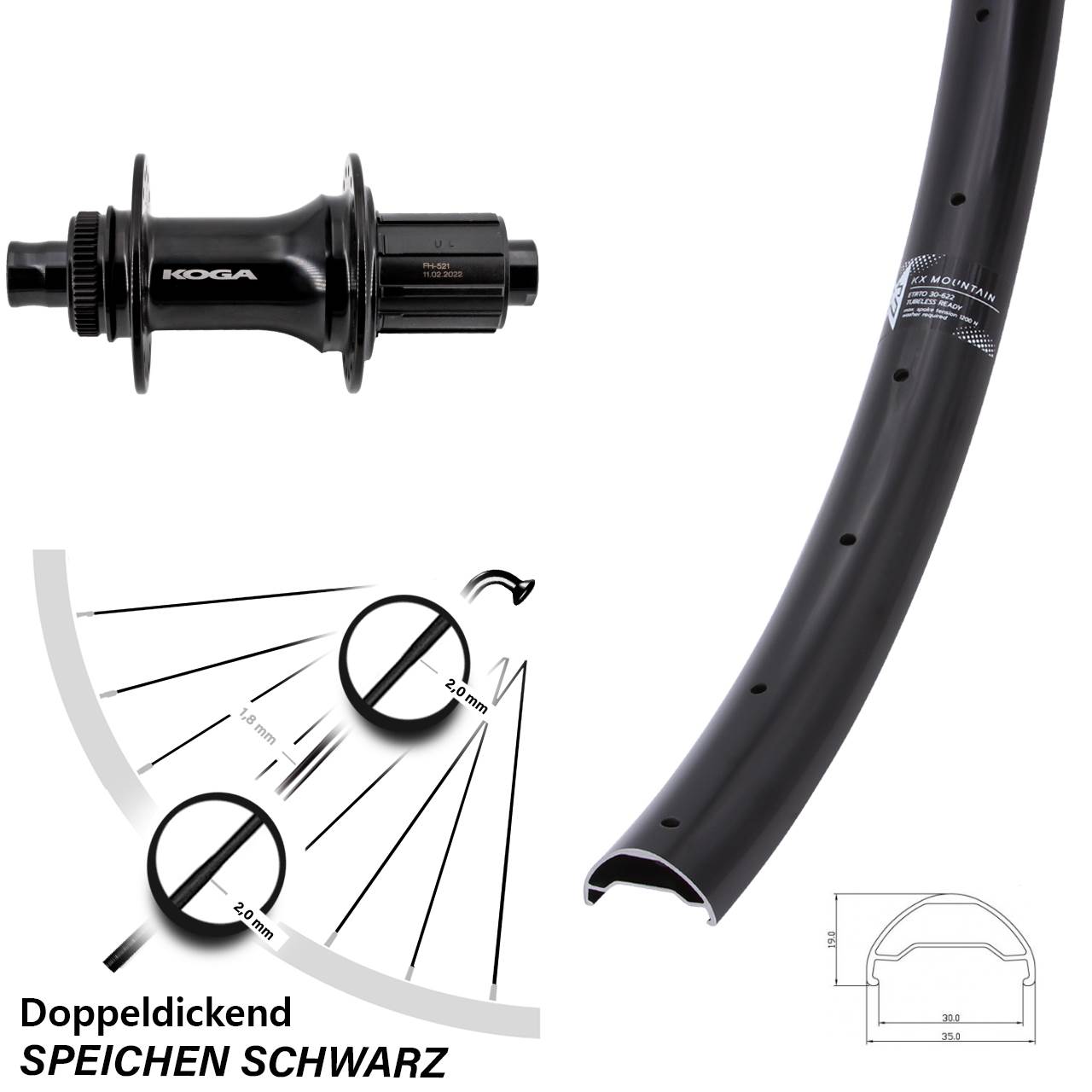 Disc Hinterrad 29 Zoll KX Mountain Formula ECT-148S 8-11 fach HG 12x148