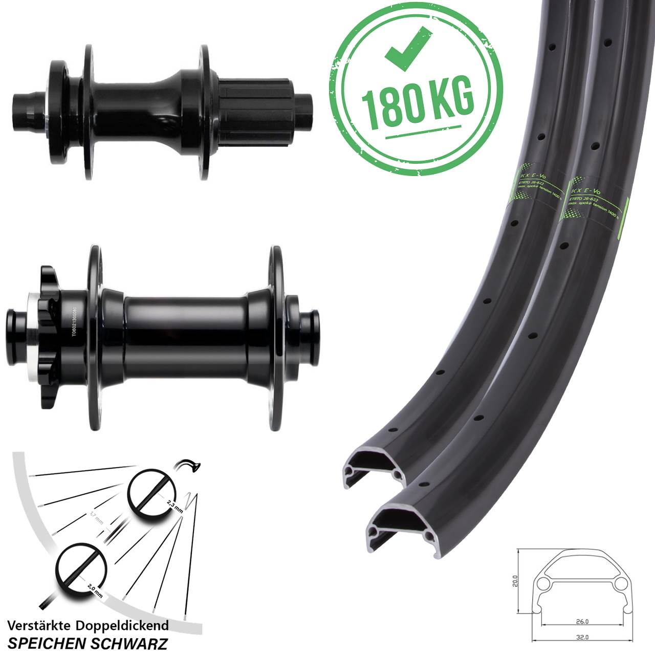 650B KX Evo Fastace Novatec D341 6-Loch Laufradsatz 15x110 12x148 8-12 fach