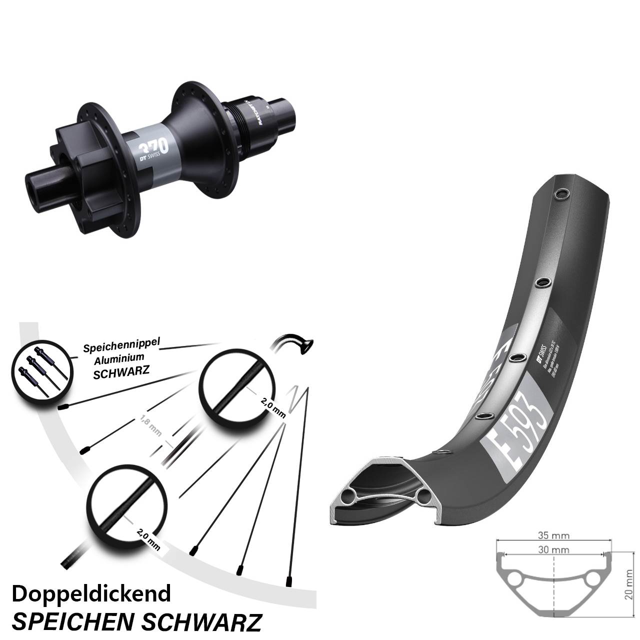 Disc Hinterrad 29 Zoll DT Swiss E593-370 XD 12x142