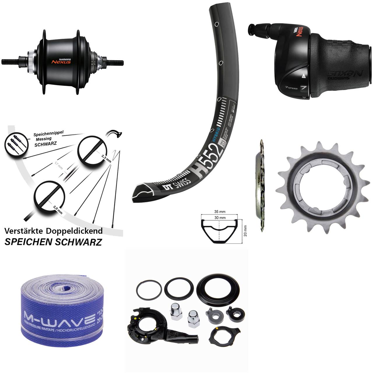 29 Zoll Hinterrad DT Swiss H552 Shimano Nexus 7-Gang Nabenschaltung Centerlock
