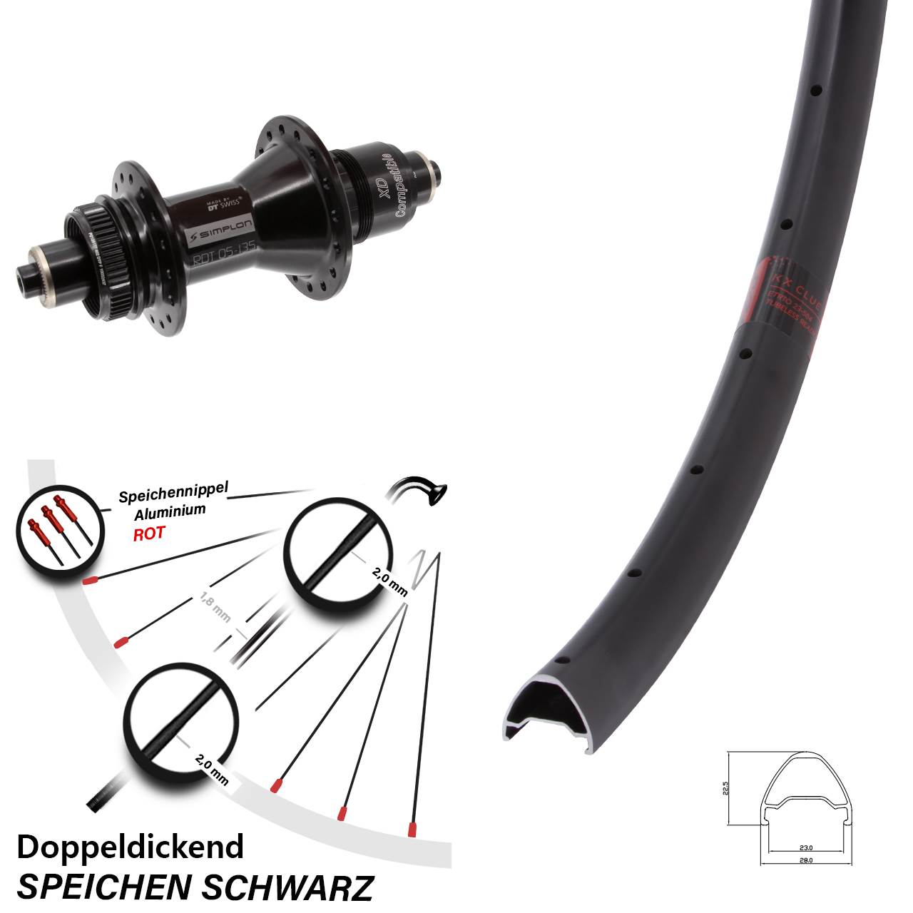 KX Clue DT Swiss 370 650B Disc Hinterrad QR XD