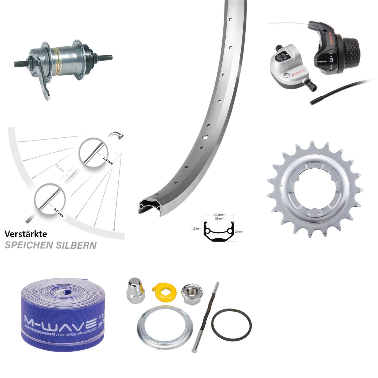 24 Zoll Hinterrad Ryde Andra 40 Shimano Nexus Inter 3 Nabenschaltung mit Rücktritt