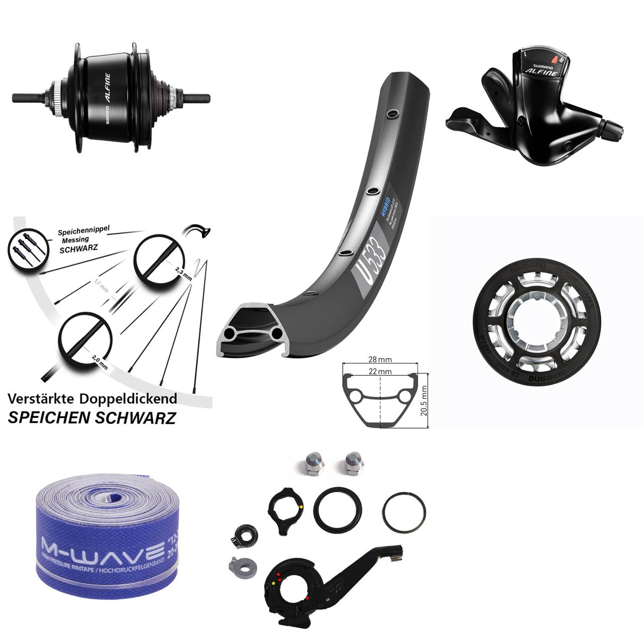 27,5 Zoll Hinterrad Shimano Alfine 8 Gang Centerlock DT Swiss U533