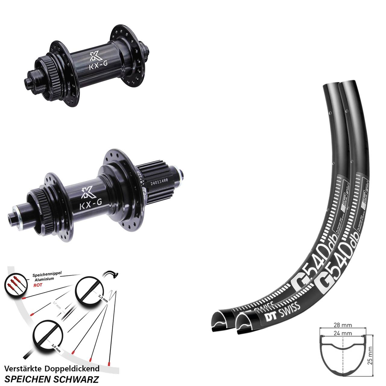Disc Laufrad-Satz 650B DT Swiss G 540 KX-G Shimano Micro Spline QR