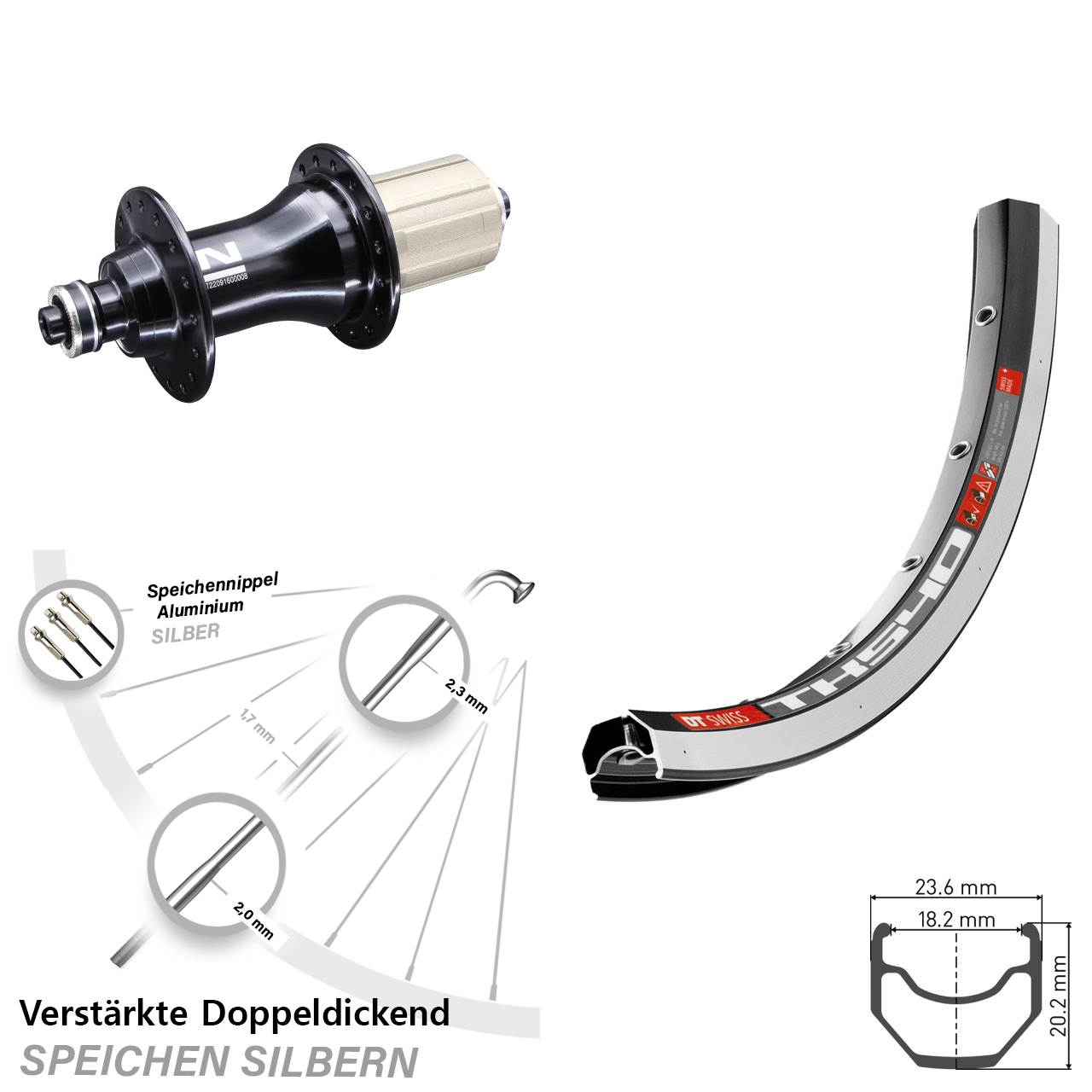 Hinterrad 28 Zoll DT Swiss TK 540 schwarz Novatec F162SB 8-12 fach 5/130