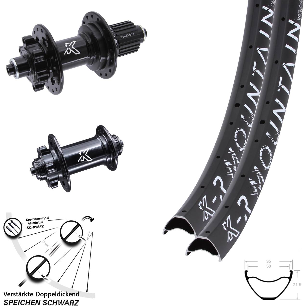 6-Loch Laufradsatz 29 Zoll KX-MR Mountain Micro Spline für Schnellspanner