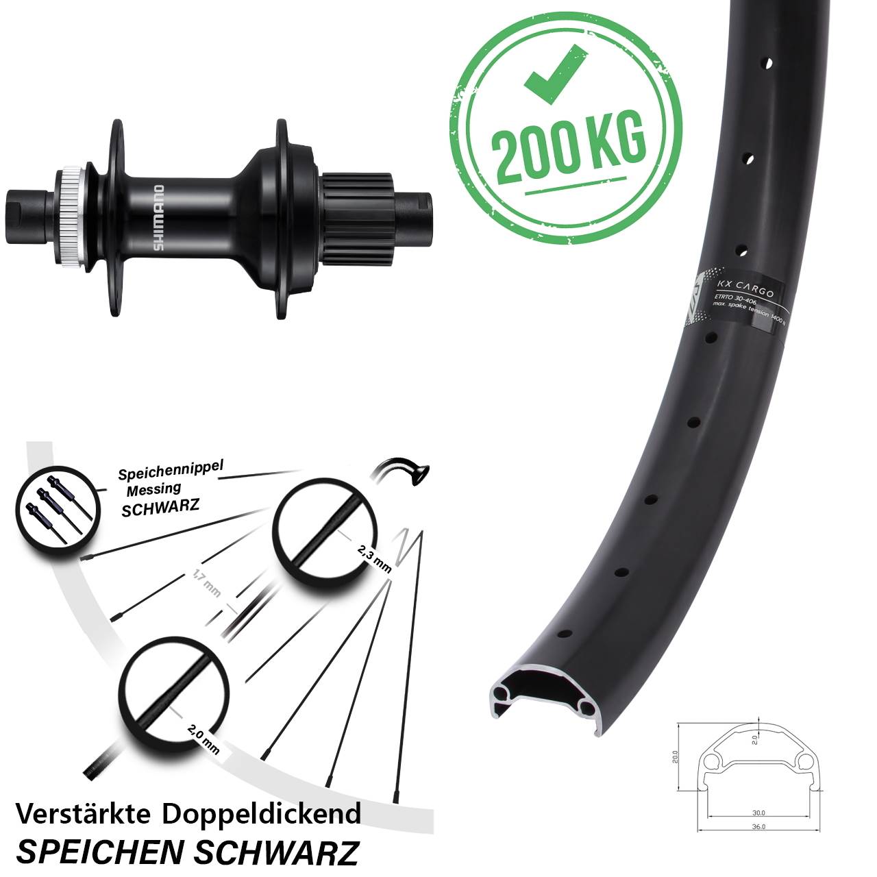 Hinterrad Centerlock 29 Zoll KX Cargo Shimano FH-MT510B Micro Spline 12x148