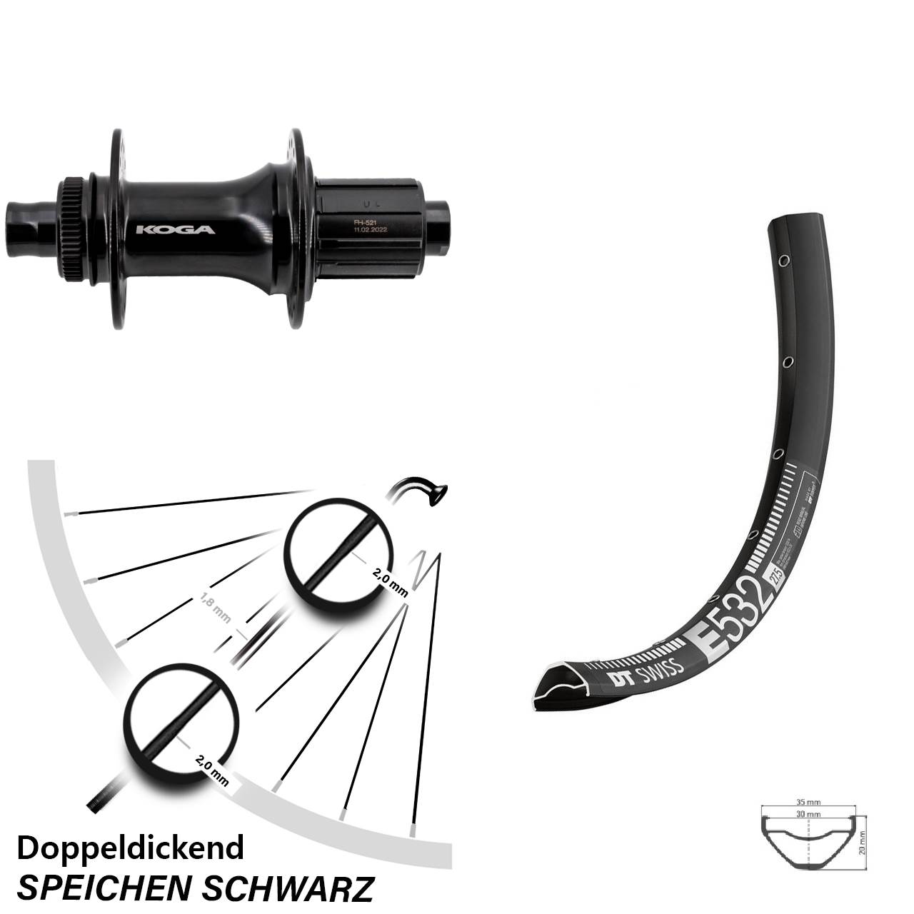 Hinterrad Centerlock 12x148 29 Zoll DT Swiss E532 Formula ECT-148S 8-11 fach HG