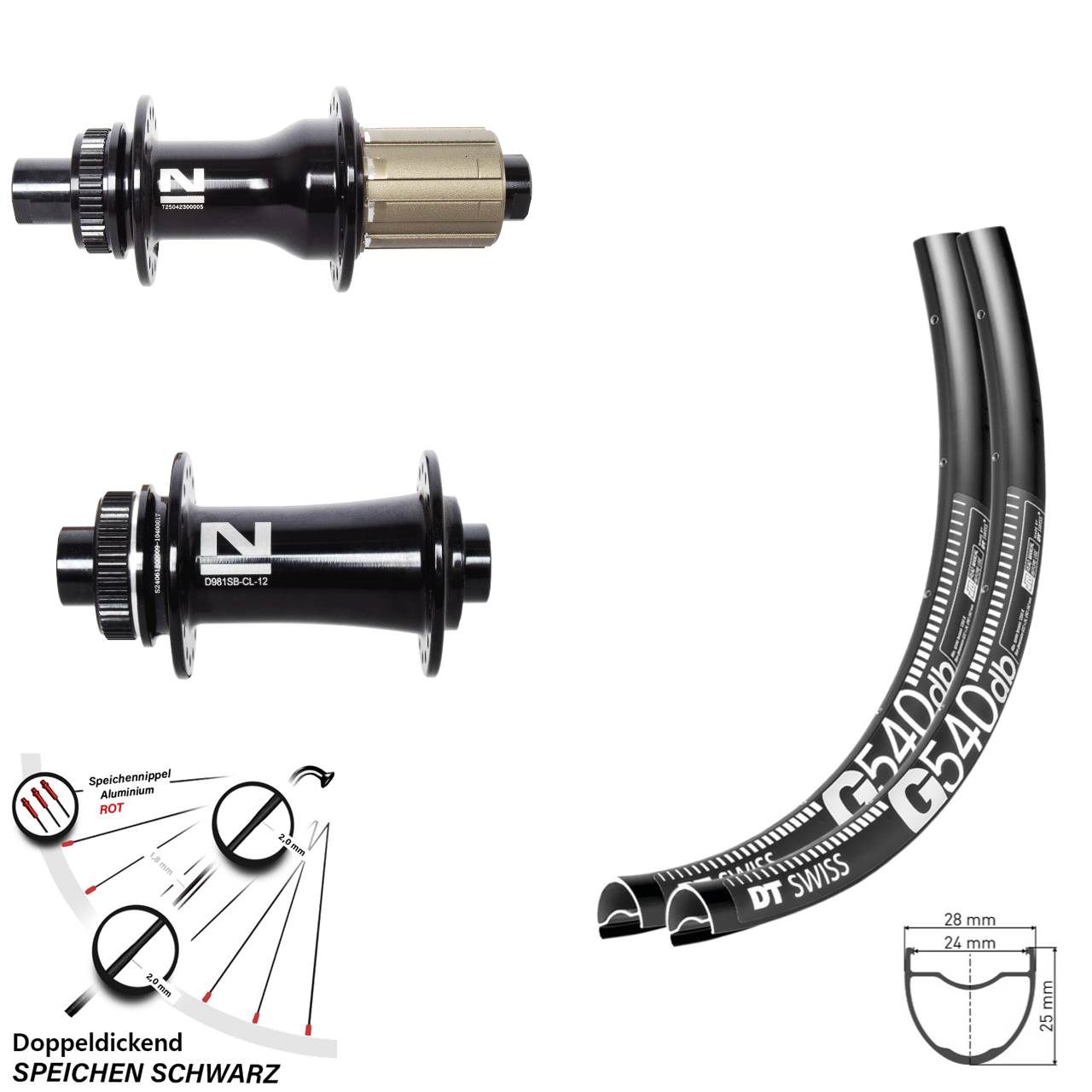 Disc Laufrad-Satz 27,5 Zoll DT Swiss G540 Novatec D792SB D981 8-12 fach 12x100/142